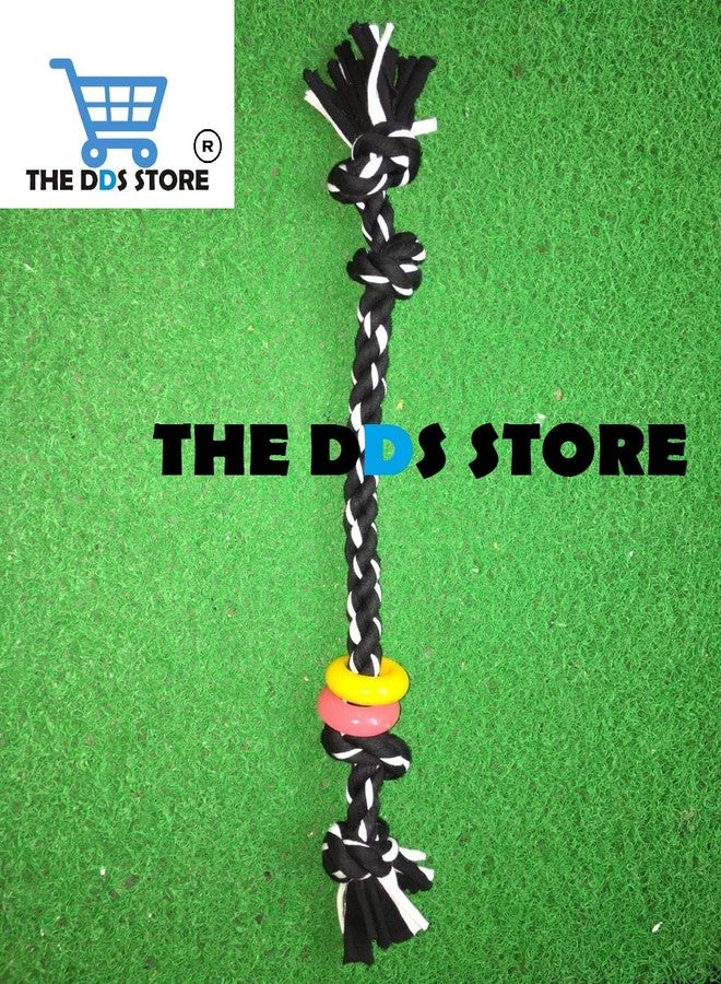 The DDS Store Outdoor Training Pet Toys Bite Resistant Cotton Rope Dog Interactive Toy Puppy Donuts Chewing Ring Dog Rope Toy with Ring 18.inch - Color May Vary - Image 4