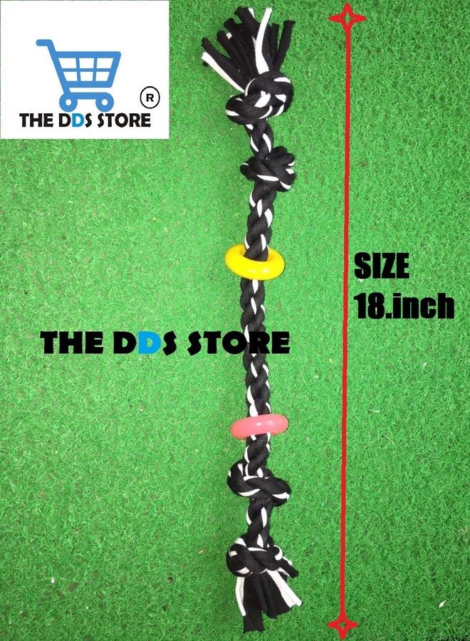 The DDS Store Outdoor Training Pet Toys Bite Resistant Cotton Rope Dog Interactive Toy Puppy Donuts Chewing Ring Dog Rope Toy with Ring 18.inch - Color May Vary - Image 3