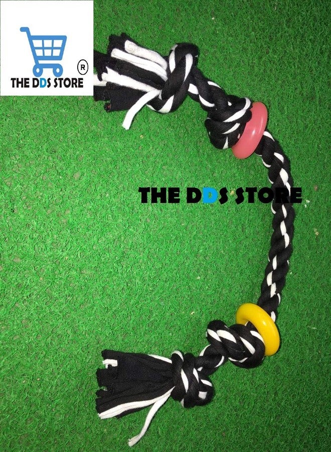 The DDS Store Outdoor Training Pet Toys Bite Resistant Cotton Rope Dog Interactive Toy Puppy Donuts Chewing Ring Dog Rope Toy with Ring 18.inch - Color May Vary - Image 5