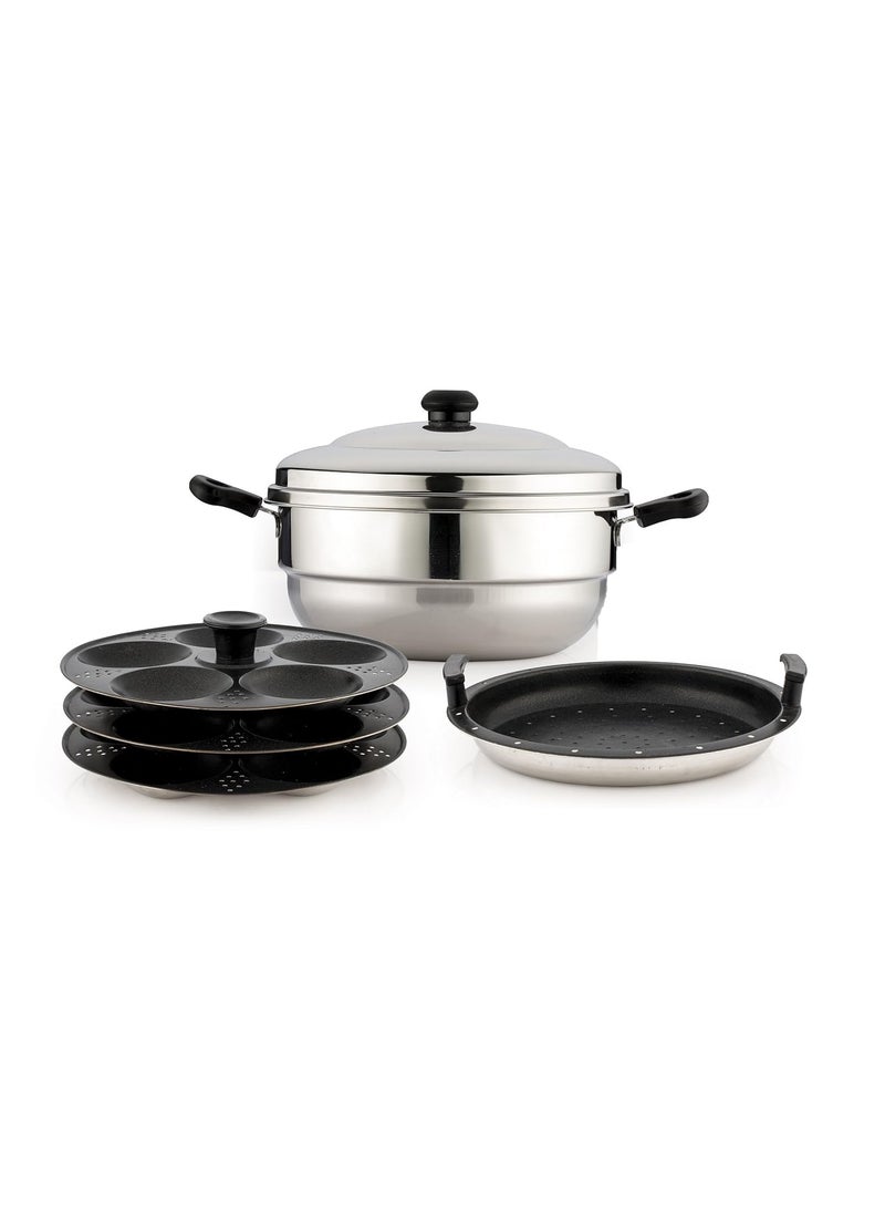 KCL Coconut Adigas Stainless Steel with Non Stick Idly Steamer - 15 Idli  - Image 1