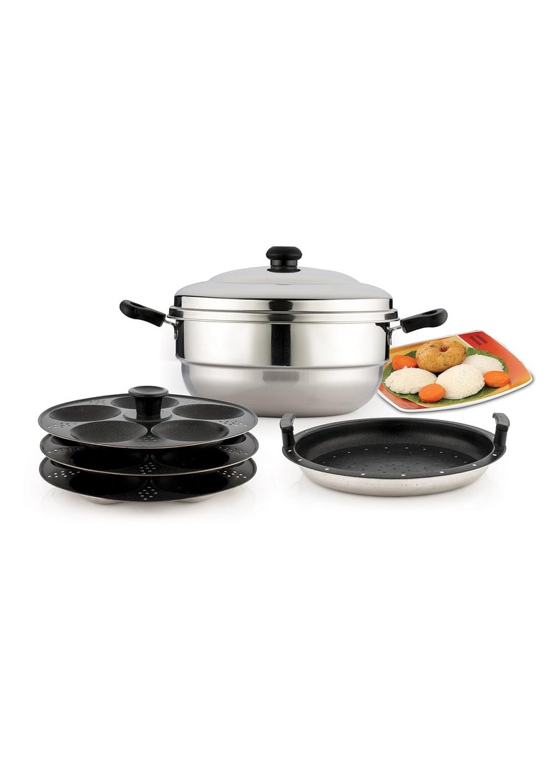 KCL Coconut Adigas Stainless Steel with Non Stick Idly Steamer - 15 Idli  - Image 2