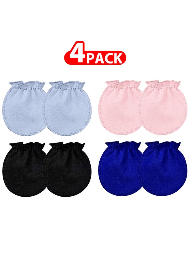 MARGOUN 4 Packs Newborn Baby Mittens Anti Scratch Baby Mittens No Scratch Mittens Baby Gloves for 0-6 Months Boys Girls Multicolour  - Image 1