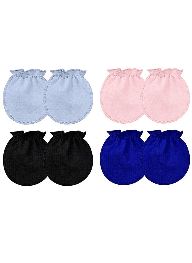 MARGOUN 4 Packs Newborn Baby Mittens Anti Scratch Baby Mittens No Scratch Mittens Baby Gloves for 0-6 Months Boys Girls Multicolour  - Image 2