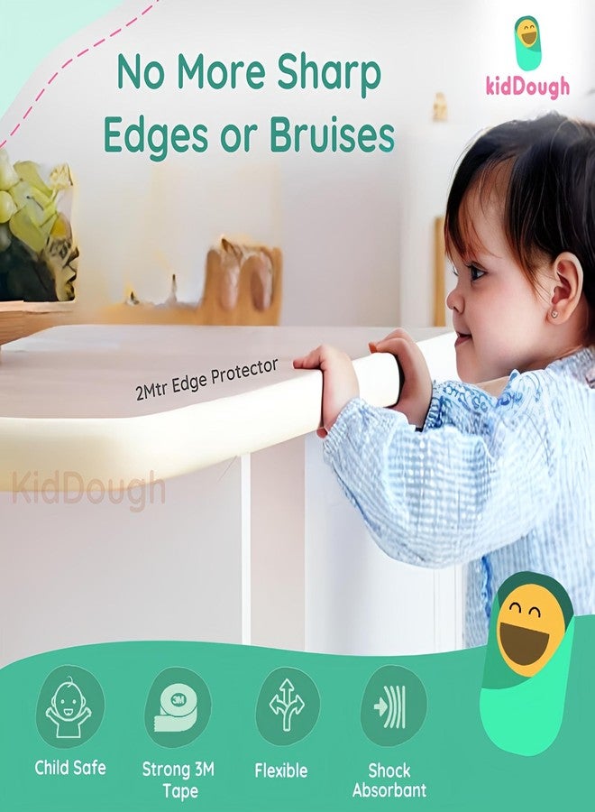 KidDough Baby Proofing Safety Strip, Furniture Edge and Corner Guards (2 Meters Extra Thick White) - Image 4