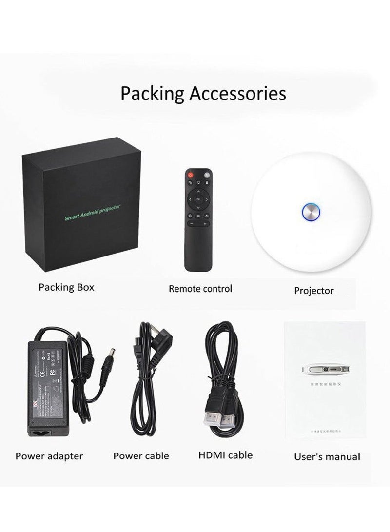 Crony D08 4K Projector – 220 Lumens, Android OS, 12000mAh Battery, Dual USB, HDMI, Touch Panel, WiFi & Bluetooth  - Image 3