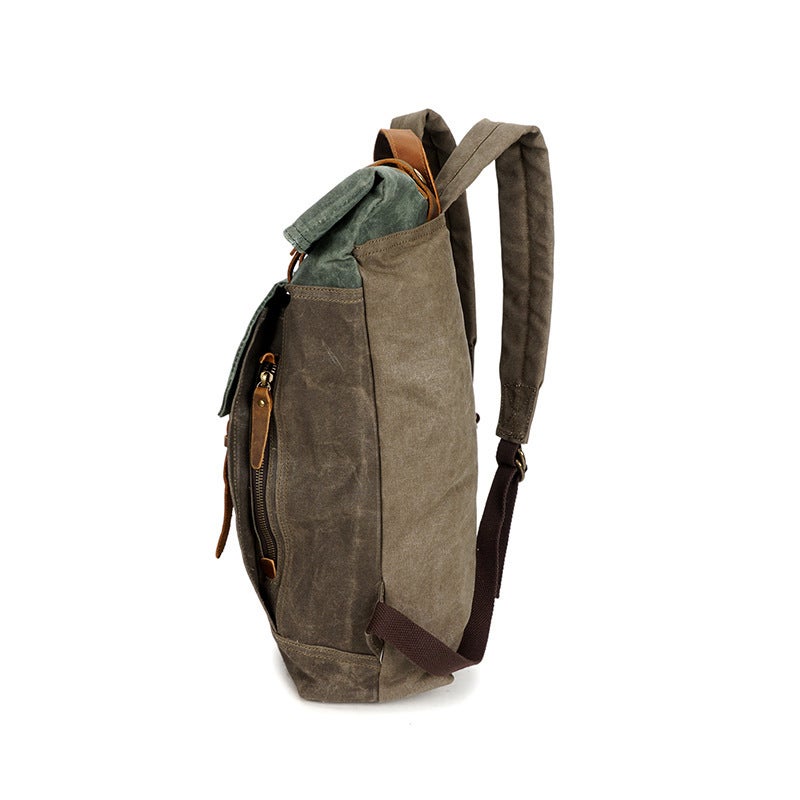 Men's Vintage Canvas Backpack - Image 5