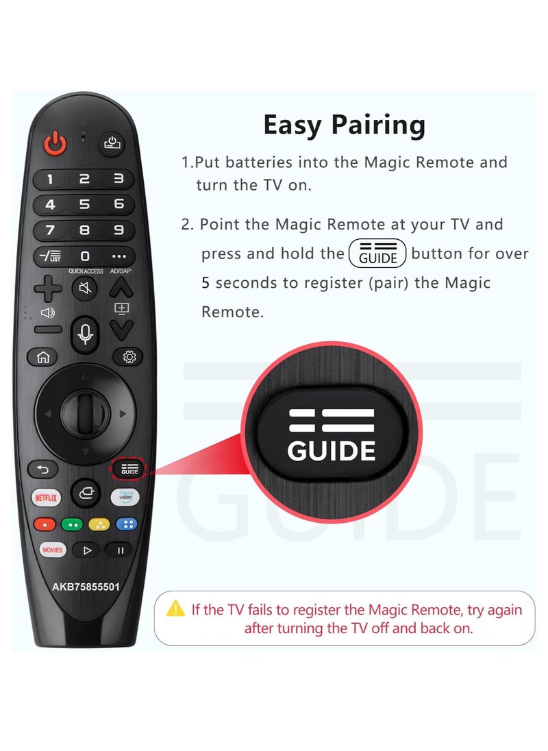 ELTRAZONE - Magic Voice Remote for LG Smart TV Magic Remote Control Replacement AN-MR20GA AN-MR19BA AN-MR18BA, with Pointer and Voice Function - Image 1