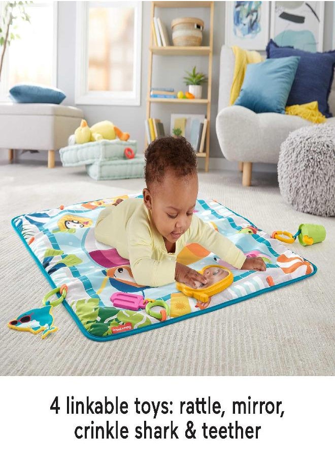 Fisher-Price - Fisher-Price Dive Right in Activity Mat, Pool-Themed playmat with 4 Toys for Newborn Baby - Image 1
