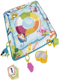 Fisher-Price Dive Right in Activity Mat, Pool-Themed playmat with 4 Toys for Newborn Baby