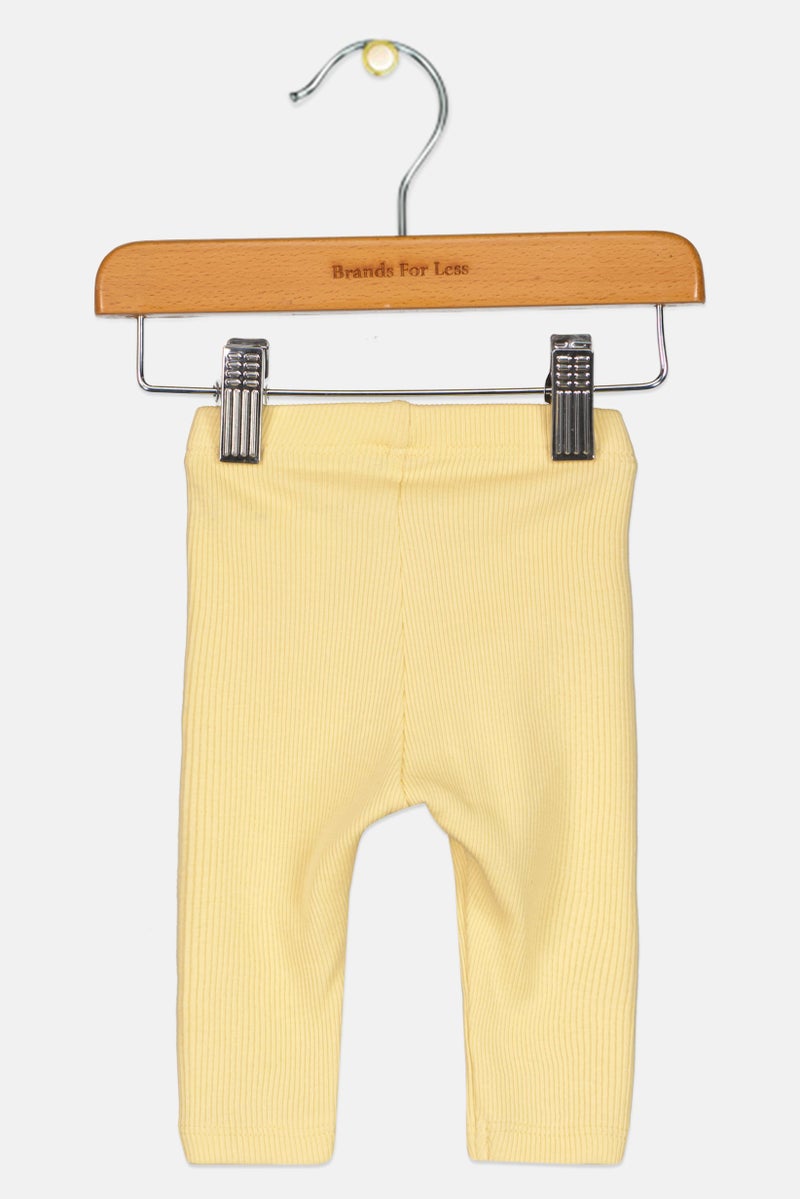 NAME IT Toddlers Girl Ribbed Pull On Leggings, Cream - Image 2