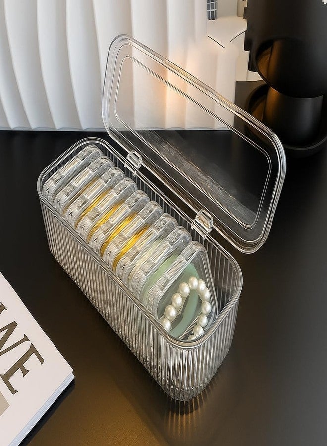 SUNNIFA Acrylic Jewelry Organizer Box Set, Portable Storage Boxes With Anti-Oxidation For Earrings, Bracelete, Rings, Necklace, Watch, Transparent Jewelry Case Acrylic crystal jewelry box - Image 1