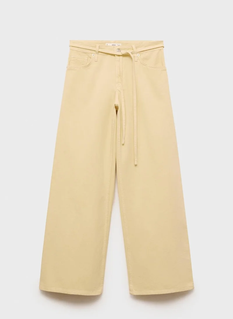 مانجو Low-Rise Wideleg Jeans With Belt