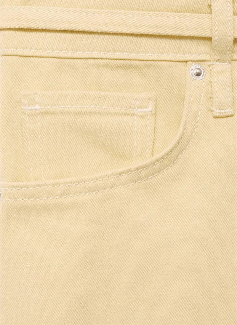 مانجو Low-Rise Wideleg Jeans With Belt
