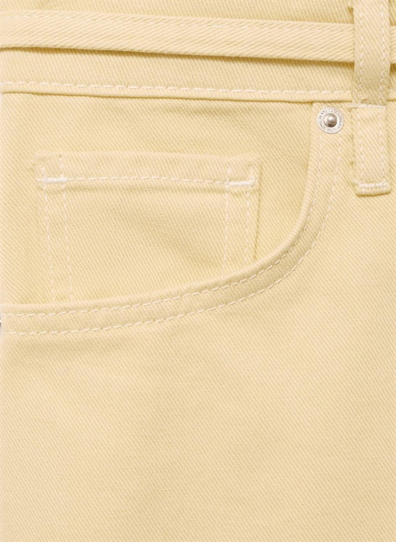 MANGO Low-Rise Wideleg Jeans With Belt  - Image 2