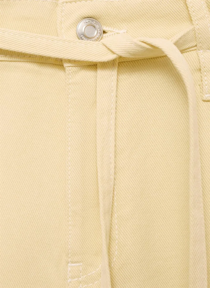 MANGO Low-Rise Wideleg Jeans With Belt