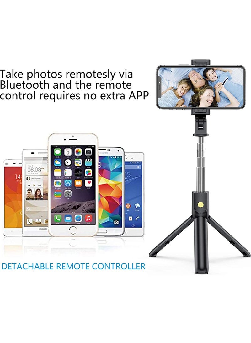 3 in 1 Bluetooth Selfie Stick, Extendable Bluetooth Selfie Stick with Tripod Detachable Wireless Remote for iPhone 13 Pro /13/12/12 Pro/12 mini/SE/ 11, Sumsung S10/S9/S8, Huawei, Xiaomi - Image 3