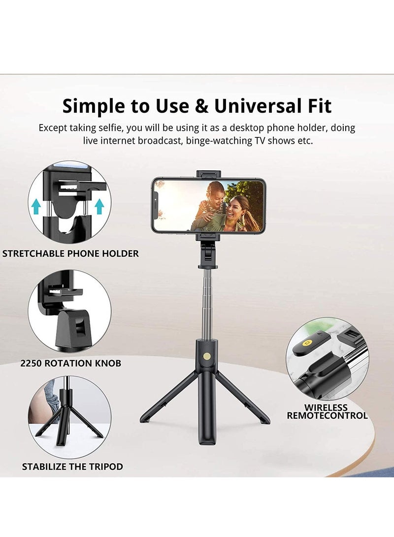 3 in 1 Bluetooth Selfie Stick, Extendable Bluetooth Selfie Stick with Tripod Detachable Wireless Remote for iPhone 13 Pro /13/12/12 Pro/12 mini/SE/ 11, Sumsung S10/S9/S8, Huawei, Xiaomi - Image 4