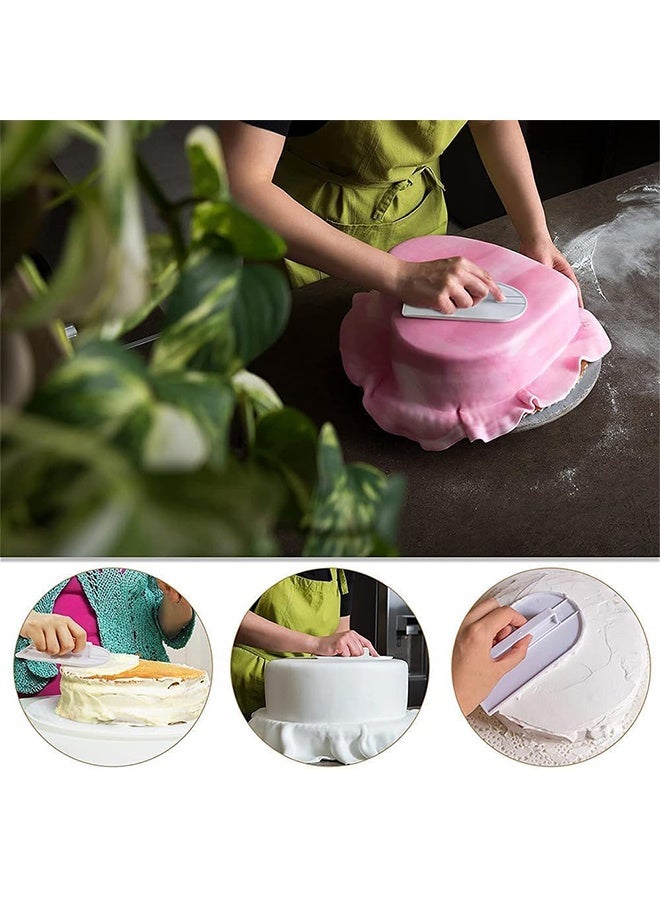 Fondant Cake Smoother Polisher, 2 Pcs Cake Scraper, Cake Smoother, Cake Icing Scraper Smoother Tool for Bread Dough Cake Fondant Icing - Image 5