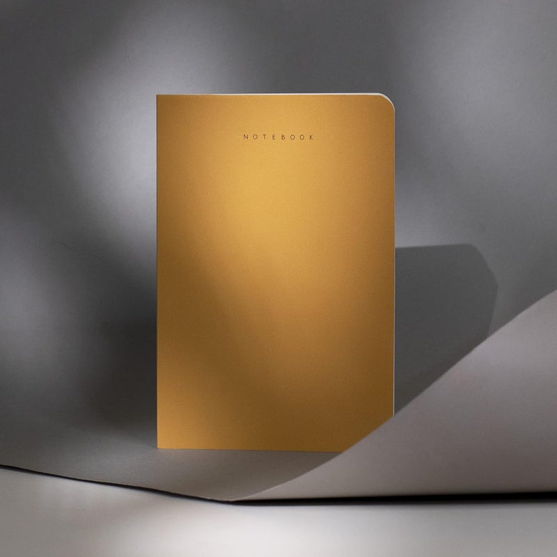 FACTOR NOTES دفتر A5: 90 جرام | مخطط | 160 صفحة (أصفر أرضي) - Image 4