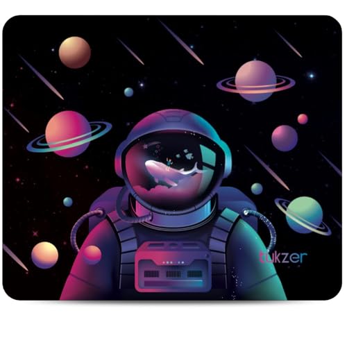 Tukzer Mouse pad with Non-Slip Rubber Base Desk Mat, Smooth Cloth Surface, Smooth Mouse Control, Speed and Precision Operation for Laser and Optical Mouse/Mice, Laptop, PC (238 X 200 mm-Astro Planet) - Image 1