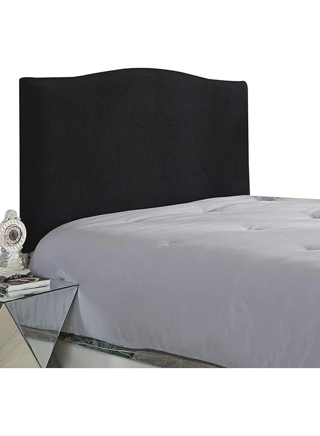 Green Tiger غطاء رأس السرير القابل للتمدد بلون موحد لحماية رأس السرير ضد الغبار (أسود، 180 سم) - Image 1