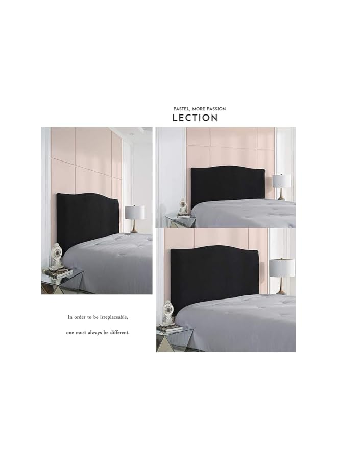 Green Tiger غطاء رأس السرير القابل للتمدد بلون موحد لحماية رأس السرير ضد الغبار (أسود، 180 سم) - Image 2