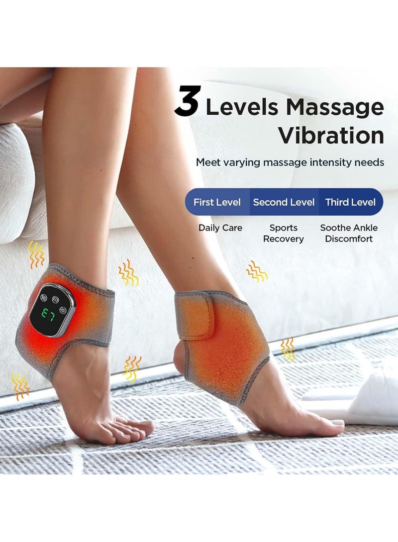 Wireless 3-in-1 Foot Massager with Heated Ankle Wrap, 3 Vibration Modes and 5 Heat Levels for Achilles Tendinitis and Plantar Fasciitis Relief - Image 3