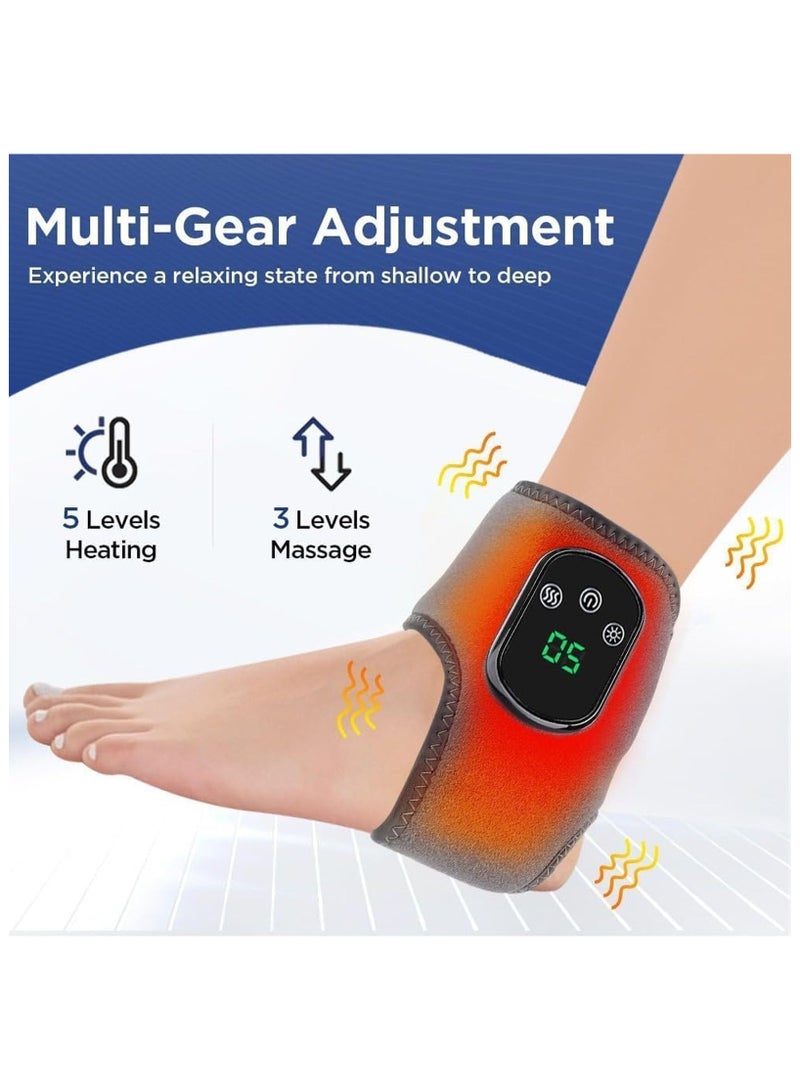 Wireless 3-in-1 Foot Massager with Heated Ankle Wrap, 3 Vibration Modes and 5 Heat Levels for Achilles Tendinitis and Plantar Fasciitis Relief - Image 2