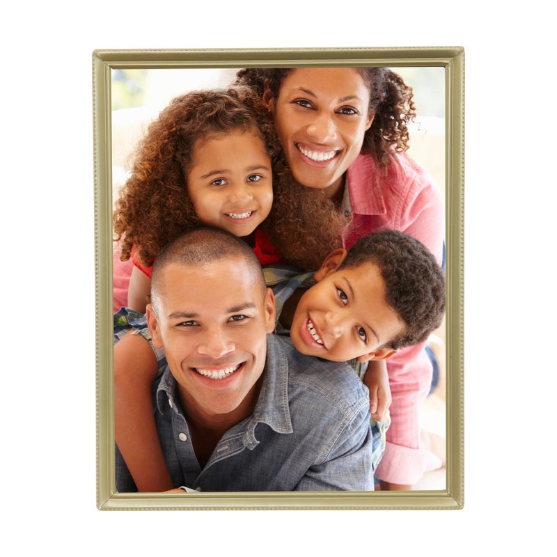 Lawrence Frames Bead Border Design, 8x10, Satin Gold - Image 1