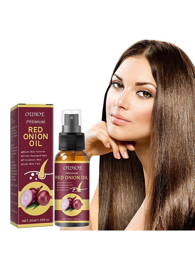 OUHOE Red onion Oil，Onion Hair Oil Rapid Growth Hair Treatment 7 Day Hair Growth Serum Essence Oil Regrow,  Stop Hair Loss Hair, Thinning Treatment Hair Growth Oil for Women & Men 30ML  - Image 1