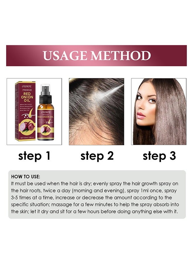 OUHOE Red onion Oil，Onion Hair Oil Rapid Growth Hair Treatment 7 Day Hair Growth Serum Essence Oil Regrow,  Stop Hair Loss Hair, Thinning Treatment Hair Growth Oil for Women & Men 30ML  - Image 4