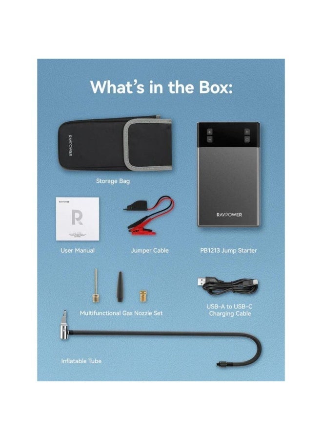 RAVPower RP-PB1213 12000mAh 2in1 Jump Starter with Air Compressor - Image 4