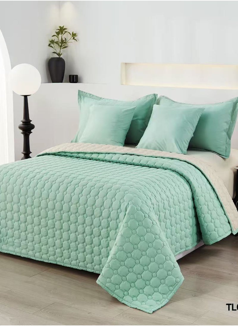 Generic - Summer Quilt 4-Piece Set – Single Size 220x160cm – Microfiber Fabric with 100% Pure Cotton Filling comforter– Soft Bedding Set - Image 1