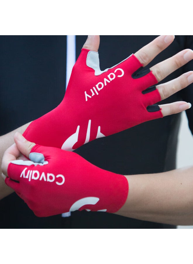 Cavalry Bicycle Gloves, Wind-resistant, Half-finger, For Mountain And Road Bikes, Shock-absorbing, Cycling Gear, Sky Blue, Size S - Image 4
