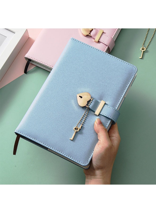 NIIMBOT A5 Lock Notebook Diary with Heart Ballpoint Pen, 240 Pages Hardcover Lined Journal, Perfect for Office Home School Business Writing Note Taking (Blue) - Image 3