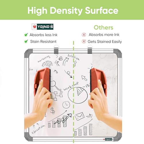 YAJNAS Premium Material 2x2 Feet Non Magnetic Double Sided White Board and Chalk Board Both Side Writing Boards, one Side White Marker and Reverse Side Chalk Board Surface with Duster & 2Marker - Image 5