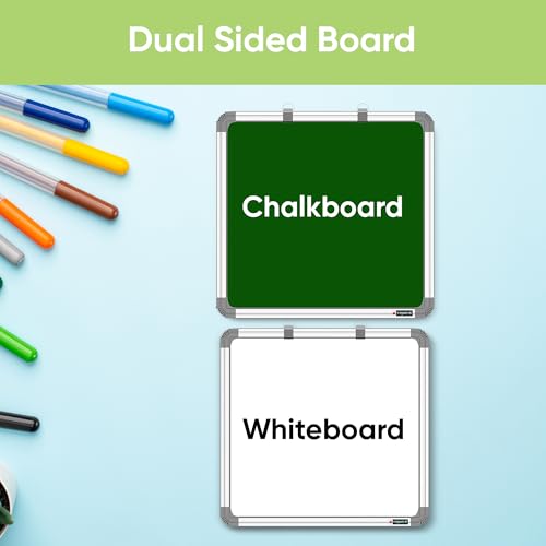 YAJNAS Premium Material 2x2 Feet Non Magnetic Double Sided White Board and Chalk Board Both Side Writing Boards, one Side White Marker and Reverse Side Chalk Board Surface with Duster & 2Marker - Image 3