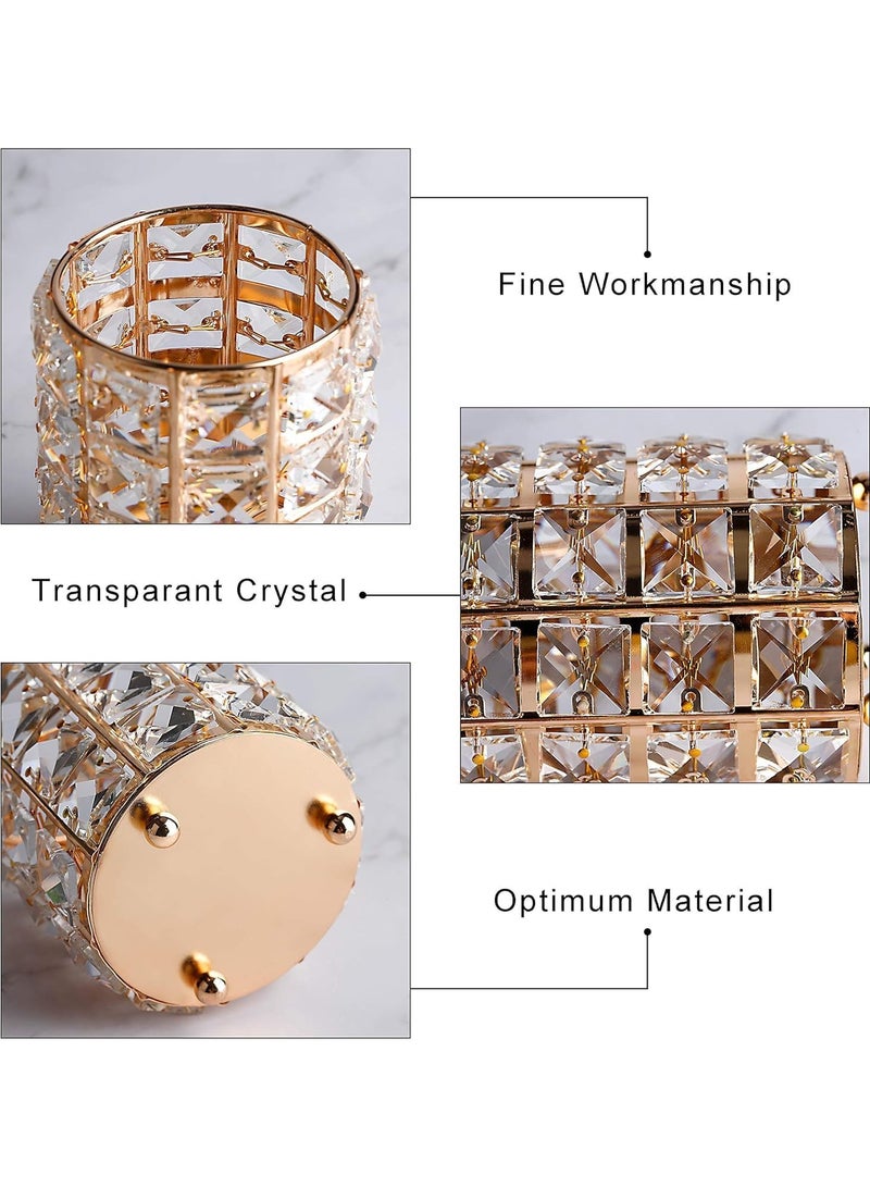 Gold Crystal Makeup Organizer & Tissue Box - Image 4