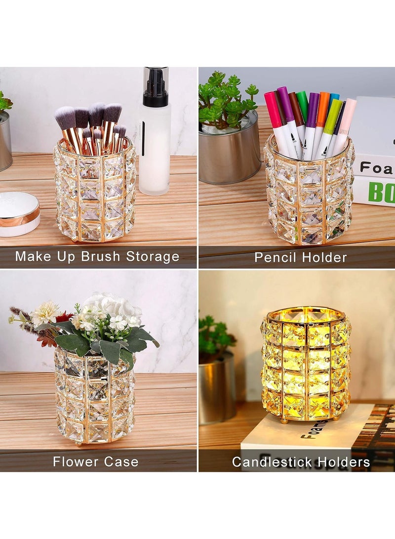 Gold Crystal Makeup Organizer & Tissue Box - Image 5