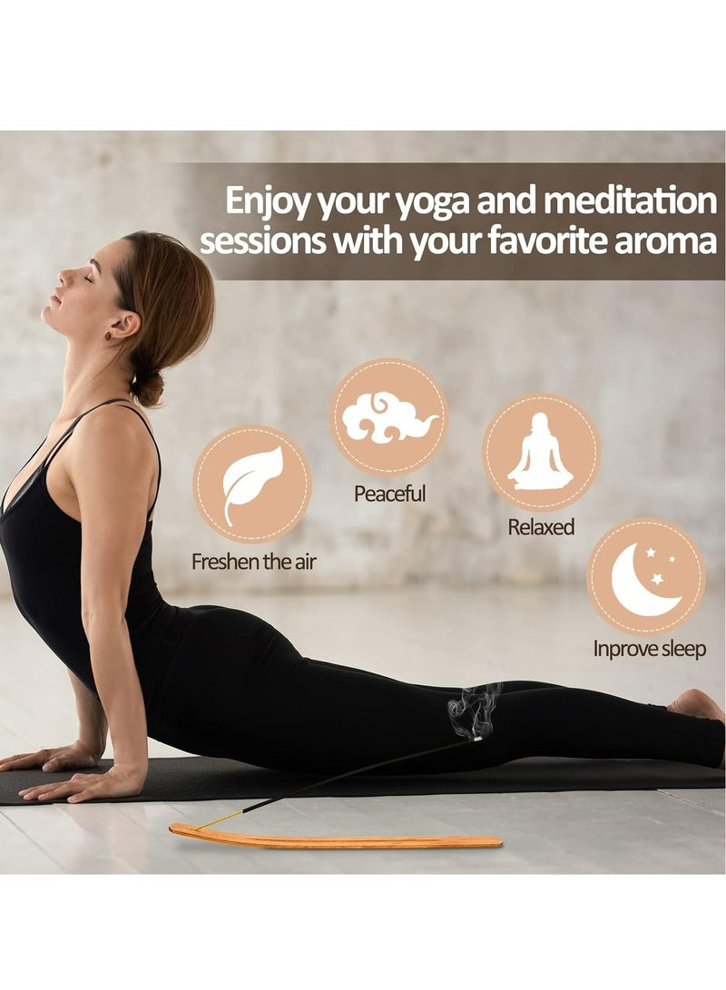 إسكدنيا 12 Pcs Wooden Incense Stick Holder fits Most Incense Sticks，Wooden Ash Catcher Incense Burner Holder for Sticks Home Yoga - Image 4