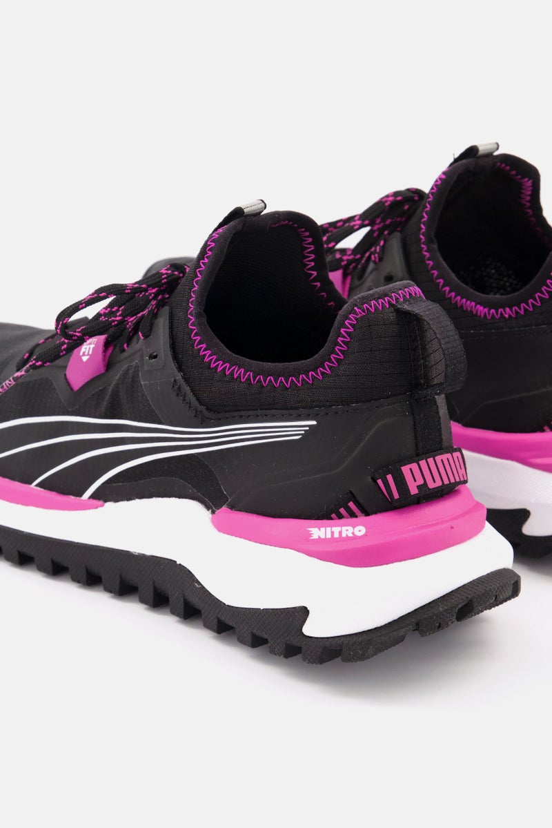 PUMA Women Voyage Nitro Lace Up Running Shoes, Black  - Image 2