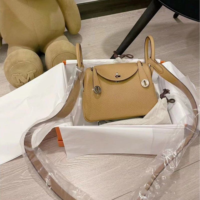 2024 New Womens Lindy Bag Genuine Leather Shoulder Crossbody windbreaker gray 