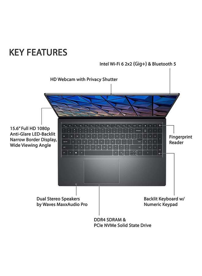 ديل إنسبيرون 5510 بروفيشونال مع شاشة 15.6 بوصة بدقة Full HD، معالج الجيل الحادي عشر Core i5-11300H (8M كاش، يصل إلى 4.40 جيجاهرتز، مع IPU)/ذاكرة RAM سعة 16 جيجابايت/قرص SSD سعة 512 جيجابايت/رسومات Intel Iris Xe/ويندوز 11/نسخة دولية - Image 2