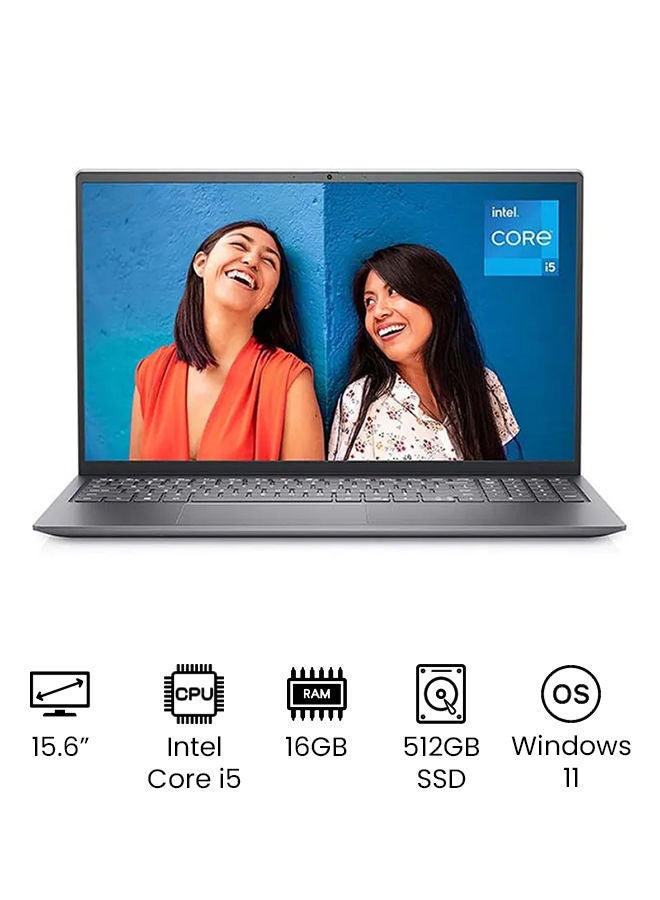 ديل إنسبيرون 5510 بروفيشونال مع شاشة 15.6 بوصة بدقة Full HD، معالج الجيل الحادي عشر Core i5-11300H (8M كاش، يصل إلى 4.40 جيجاهرتز، مع IPU)/ذاكرة RAM سعة 16 جيجابايت/قرص SSD سعة 512 جيجابايت/رسومات Intel Iris Xe/ويندوز 11/نسخة دولية - Image 1