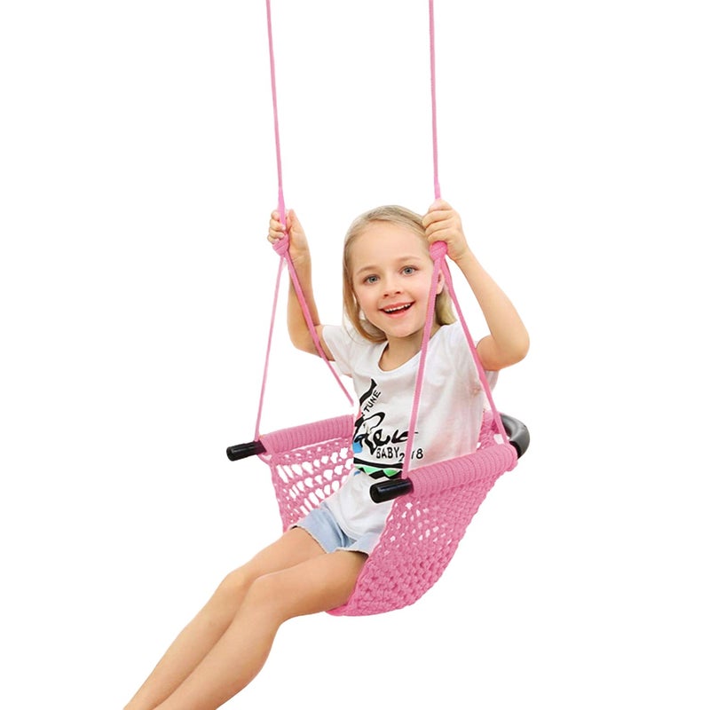 JKsmart Swing Seat for Kids Heavy Duty Rope Play Secure Children Swing SetPerfect for IndoorOutdoorPlaygroundHomeTreewith Snap Hooks and Swing Straps440 lbs CapacityPink - Image 2