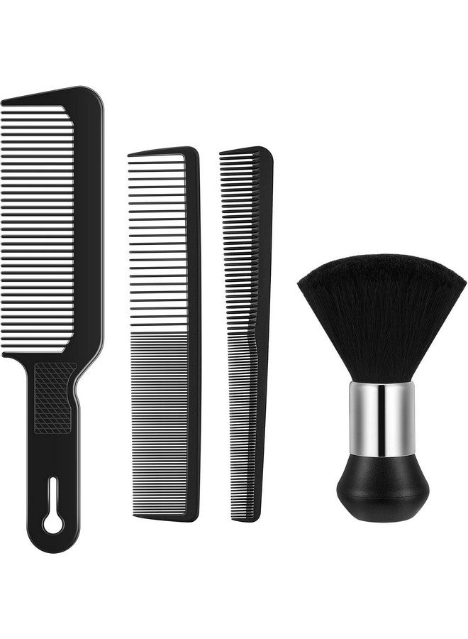 Shappy 4 Pieces Hair Combs Set Include Barber Flat Top Clipper Comb Neck Duster Brush Tapered Comb And Heat Resistant Carbon Fiber Barber Cutting Comb For Men Women - Image 2