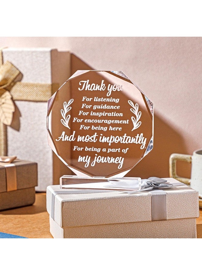 Yinder Thank You Gift for Women Acrylic Inspirational Gifts Coworker Office Gift for Colleague Leaving Job Gift Farewell Gift Appreciation Gift for Friends Nurse Teacher Keepsake(Delicate Nonagon) - Image 2