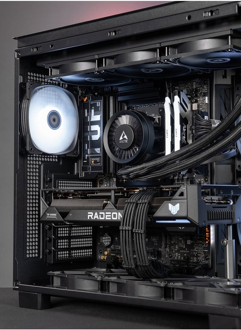 NANOTECH Phoenix Vortex Gaming PC - AMD Ryzen 7 7800X3D AM5 Processor, 8 Cores & 16 Threads, DDR5 32GB (2*16) Ram, 2TB Gen4.0*4 NVMe M.2 SSD, Nvidia GeForce RTX 5070Ti 16GB GDDR7 OC Edition Graphics Card, 2 Fan AIO Liquid Cooler, 850W 80 Plus Power Supply, Windows 11 Pro | Wi-Fi  - Image 3