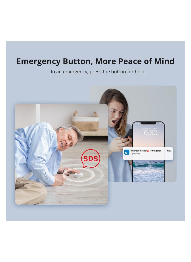 SNZB-01P Zigbee Wireless Switch - Create Smart Scenes and Control Connected Devices via App with Three Options; Requires ZigBee Bridge; Certified for Humans Device.