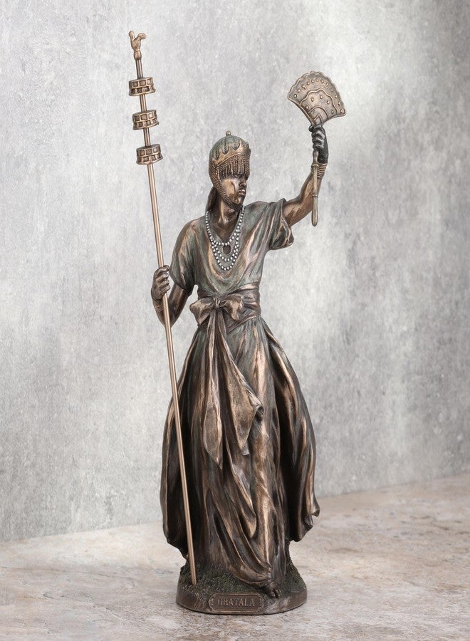 UNICORN STUDIO 12 Inch Obatala The Creator Orisha Santeria Yoruba Cold Cast Resin Bronze Finish Sculpture - Image 5